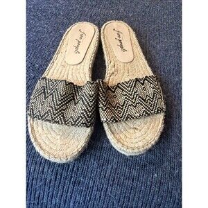Free People Beach Front Espadrille Sandals Flats Size 37 Made In Spain